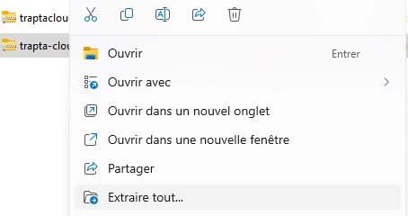clic droit sur l'archive ZIP